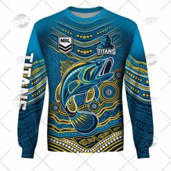 NRL Gold Coast Titans Custom Name Number 2022 Indigenous Fishing Jersey Sweatshirt