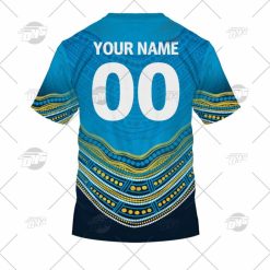 Alternative view of NRL Gold Coast Titans Custom Name Number 2022 Indigenous Fishing Jersey T-Shirt