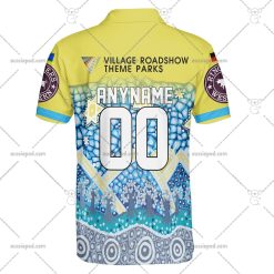 Alternative view of NRL Gold Coast Titans Custom Name Number 2023 Indigenous Jersey Polo Shirt