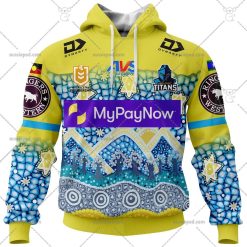 NRL Gold Coast Titans Custom Name Number 2023 Indigenous Jersey Pullover Hoodie