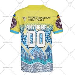 Alternative view of NRL Gold Coast Titans Custom Name Number 2023 Indigenous Jersey T-Shirt