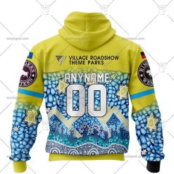 Alternative view of NRL Gold Coast Titans Custom Name Number 2023 Indigenous Jersey Zip Up Hoodie