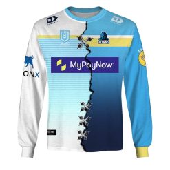 NRL Gold Coast Titans Custom Name Number 2023 Mix Jersey V2 Sweatshirt