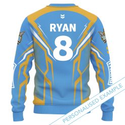 NRL Gold Coast Titans Custom Name Number Ranger Kids Sweatshirt - Image 2