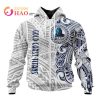 NRL Gold Coast Titans Custom Name Polynesian Zip Up Hoodie