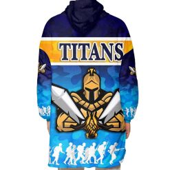 Alternative view of NRL Gold Coast Titans Custom Text ANZAC Day Fleece Oodie