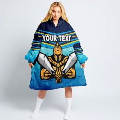 NRL Gold Coast Titans Custom Text Fleece Oodie V7