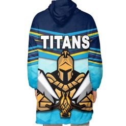 Alternative view of NRL Gold Coast Titans Custom Text Fleece Oodie V7