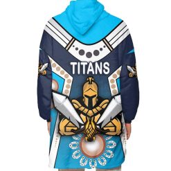 Alternative view of NRL Gold Coast Titans Custom Text Indigenous Fleece Oodie V6