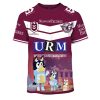 NRL Manly Warringah Sea Eagles Custom Name Number 2020 x Bluey Jersey Kids T-Shirt