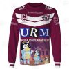 NRL Manly Warringah Sea Eagles Custom Name Number 2020 x Bluey Jersey Sweatshirt