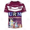 NRL Manly Warringah Sea Eagles Custom Name Number 2020 x Bluey Jersey T-Shirt