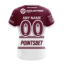 Alternative view of NRL Manly Warringah Sea Eagles Custom Name Number 2023 Alternate Jersey T-Shirt