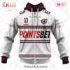 NRL Manly Warringah Sea Eagles Custom Name Number 2023 Away Jersey Zip Up Hoodie