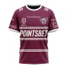 NRL Manly Warringah Sea Eagles Custom Name Number 2023 Home Jersey T-Shirt