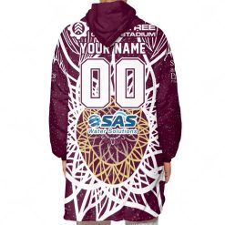 Alternative view of NRL Manly Warringah Sea Eagles Custom Name Number 2023 Indigenous Jersey Fleece Oodie