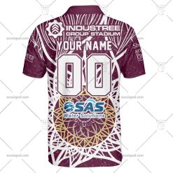 Alternative view of NRL Manly Warringah Sea Eagles Custom Name Number 2023 Indigenous Jersey Polo Shirt
