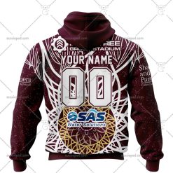 Alternative view of NRL Manly Warringah Sea Eagles Custom Name Number 2023 Indigenous Jersey Pullover Hoodie