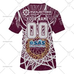 Alternative view of NRL Manly Warringah Sea Eagles Custom Name Number 2023 Indigenous Jersey T-Shirt