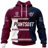 NRL Manly Warringah Sea Eagles Custom Name Number 2023 Mix Jersey Zip Up Hoodie