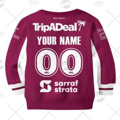 Alternative view of NRL Manly Warringah Sea Eagles Custom Name Number Jersey 2021 Kids Sweatshirt