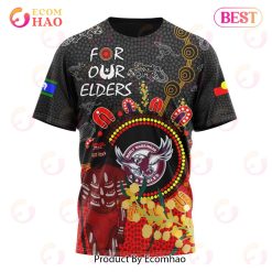 NRL Manly Warringah Sea Eagles Custom Name Number Special Edition NAIDOC T-Shirt