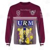 NRL Manly Warringah Sea Eagles Custom Name Number x The Simpsons Halloween 2020 Jersey Sweatshirt