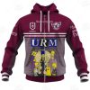 NRL Manly Warringah Sea Eagles Custom Name Number x The Simpsons Halloween 2020 Jersey Zip Up Hoodie