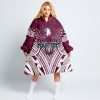 NRL Manly Warringah Sea Eagles Custom Text Indigenous Fleece Oodie V3
