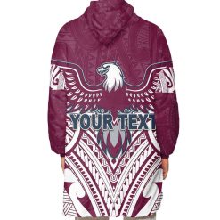 Alternative view of NRL Manly Warringah Sea Eagles Custom Text Indigenous Fleece Oodie V3