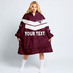 NRL Manly Warringah Sea Eagles Custom Text Vintage Retro Fleece Oodie
