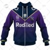 NRL Melbourne Storm Custom Name Number 2022 Home Jersey Zip Up Hoodie