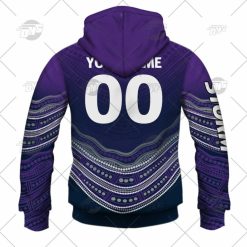 Alternative view of NRL Melbourne Storm Custom Name Number 2022 Indigenous Fishing Jersey Zip Up Hoodie