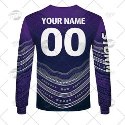 Alternative view of NRL Melbourne Storm Custom Name Number 2022 Indigenous Fishing Jersey Sweatshirt