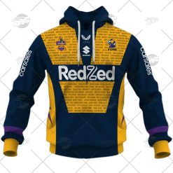 Alternative view of NRL Melbourne Storm Custom Name Number 2022 Warm Up Jersey Pullover Hoodie