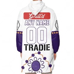 Alternative view of NRL Melbourne Storm Custom Name Number 2023 Indigenous Jersey Fleece Oodie