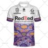 NRL Melbourne Storm Custom Name Number 2023 Indigenous Jersey Polo Shirt
