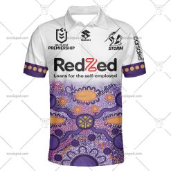 NRL Melbourne Storm Custom Name Number 2023 Indigenous Jersey Polo Shirt