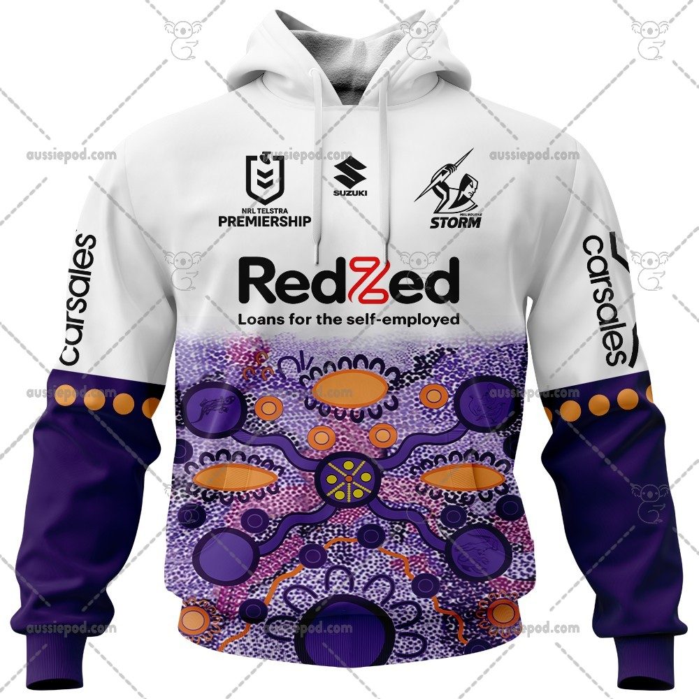 NRL Melbourne Storm Custom Name Number 2023 Indigenous Jersey Pullover Hoodie