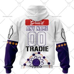 Alternative view of NRL Melbourne Storm Custom Name Number 2023 Indigenous Jersey Zip Up Hoodie