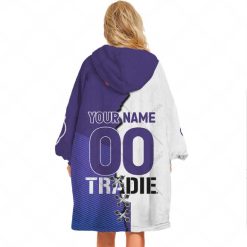 Alternative view of NRL Melbourne Storm Custom Name Number 2023 Mix Jersey V3 Fleece Oodie