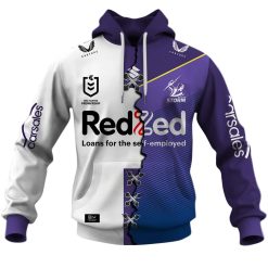 Alternative view of NRL Melbourne Storm Custom Name Number 2023 Mix Jersey V3 Pullover Hoodie