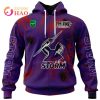 NRL Melbourne Storm Custom Name Number Halloween Zip Up Hoodie V3