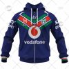 NRL New Zealand Warriors Custom Name Number 2022 Home Jersey Zip Up Hoodie