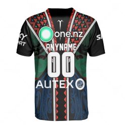 Alternative view of NRL New Zealand Warriors Custom Name Number 2023 Indigenous Jersey T-Shirt