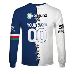 Alternative view of NRL New Zealand Warriors Custom Name Number 2023 Mix Jersey V2 Sweatshirt