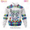 NRL New Zealand Warriors Custom Name Number Autism Awareness Zip Up Hoodie