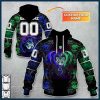 NRL New Zealand Warriors Custom Name Number Rose Dragon Pullover Hoodie