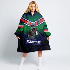 NRL New Zealand Warriors Custom Text Mascot Fleece Oodie