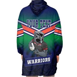 Alternative view of NRL New Zealand Warriors Custom Text Mascot Fleece Oodie